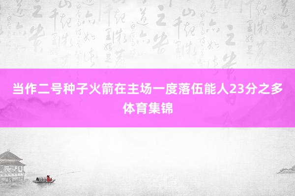 当作二号种子火箭在主场一度落伍能人23分之多体育集锦