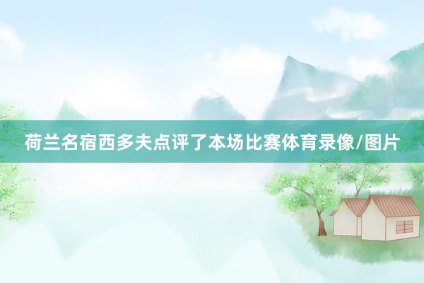 荷兰名宿西多夫点评了本场比赛体育录像/图片