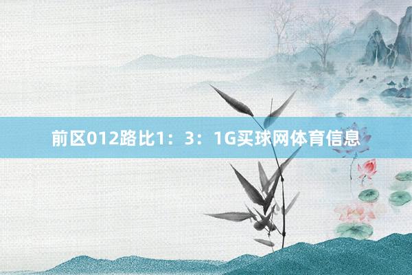 前区012路比1：3：1G买球网体育信息