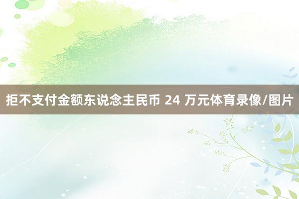 拒不支付金额东说念主民币 24 万元体育录像/图片
