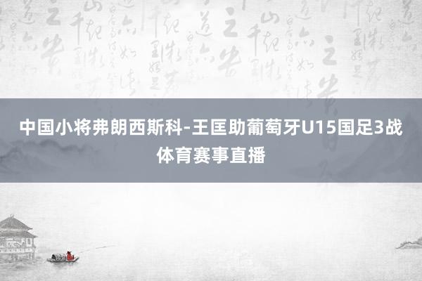 中国小将弗朗西斯科-王匡助葡萄牙U15国足3战体育赛事直播