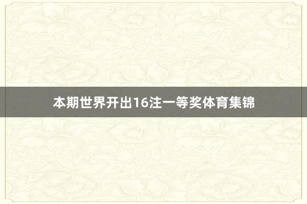 本期世界开出16注一等奖体育集锦
