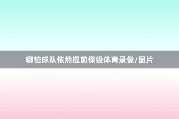 哪怕球队依然提前保级体育录像/图片