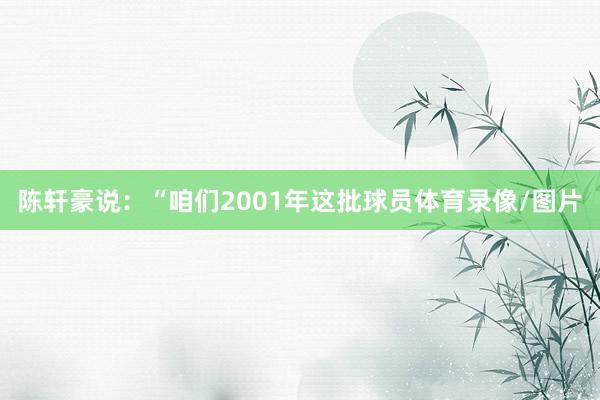 陈轩豪说：“咱们2001年这批球员体育录像/图片