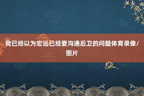 我已经以为宏远已经要沟通后卫的问题体育录像/图片