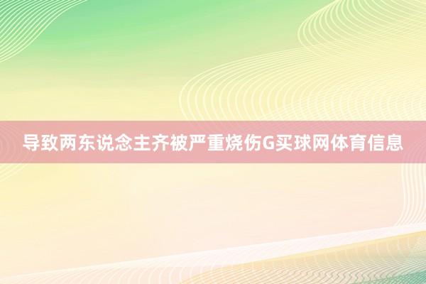 导致两东说念主齐被严重烧伤G买球网体育信息