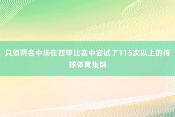 只须两名中场在西甲比赛中尝试了115次以上的传球体育集锦