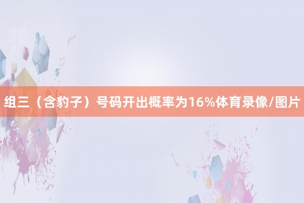 组三（含豹子）号码开出概率为16%体育录像/图片
